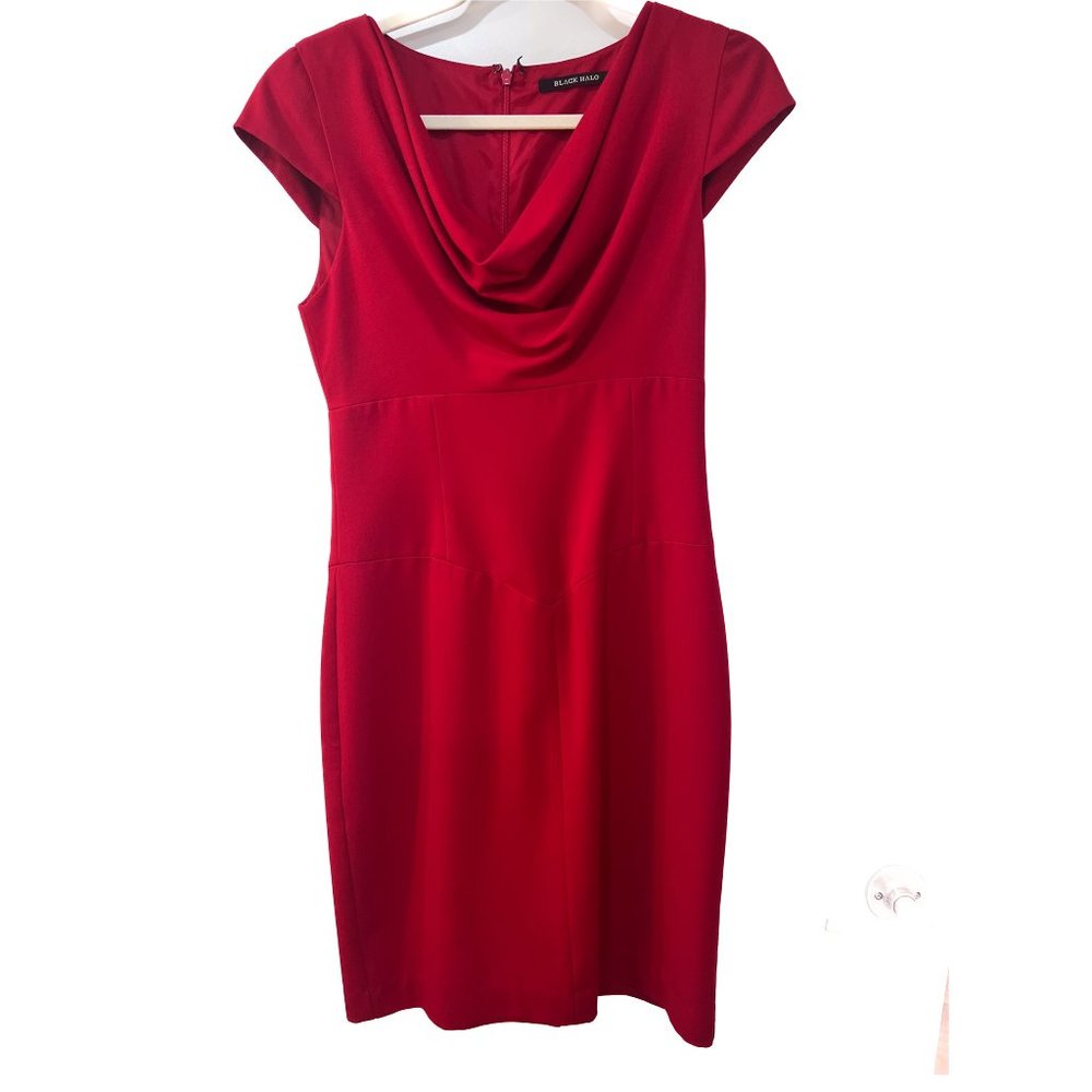 Black Halo Gretchen Cown Neck Dress Sangria (Red)Size 8